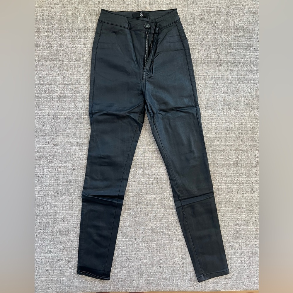 Excellent Missguided Faux Leather Black High-Waisted Skinny Pants